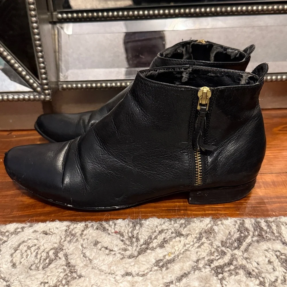 Cole Haan Black Leather Ankle Booties - Picture 2 of 4